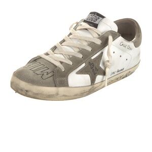 Golden Goose White and Gray Sneakers